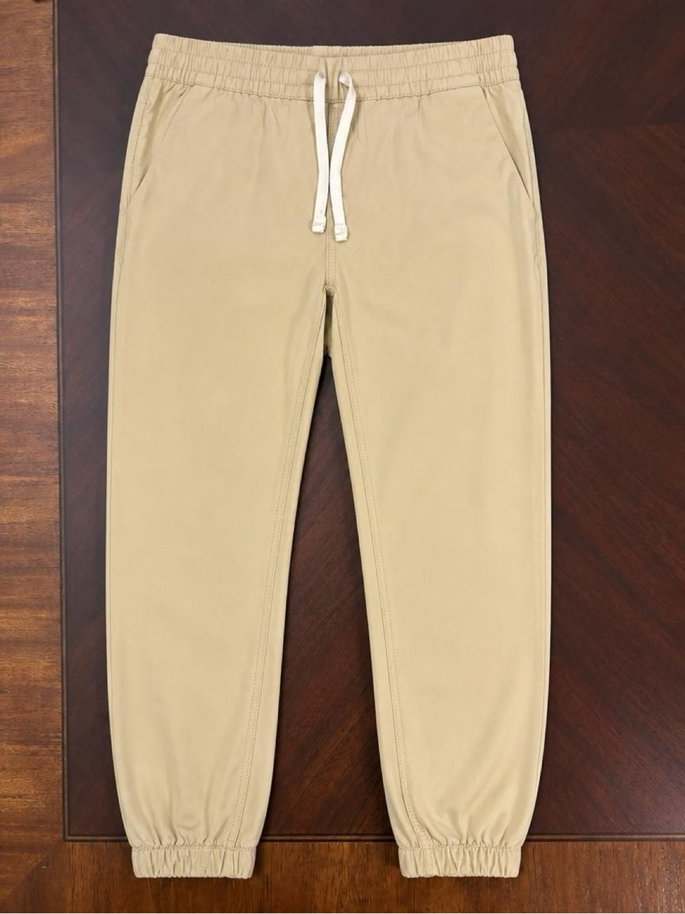 Patagonia Boys Jogger Pants Size 5/6 Khaki Tan Elastic Waist Hiking Outdoor